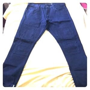 Beautiful Deep Blue Decibel Patchwork Jeans